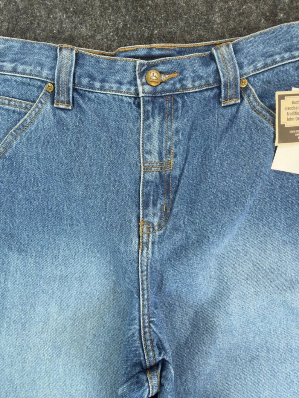 VTG John Deere Carpenter Shorts Boys 14 Womens Denim Utility Jorts NOS NWT